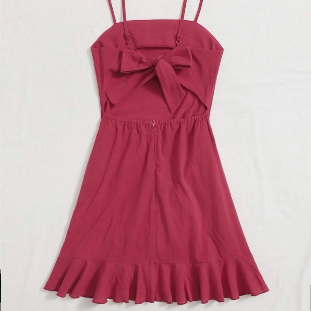 Formal Pink Ruffle Mini Dress - Picture 2 of 6